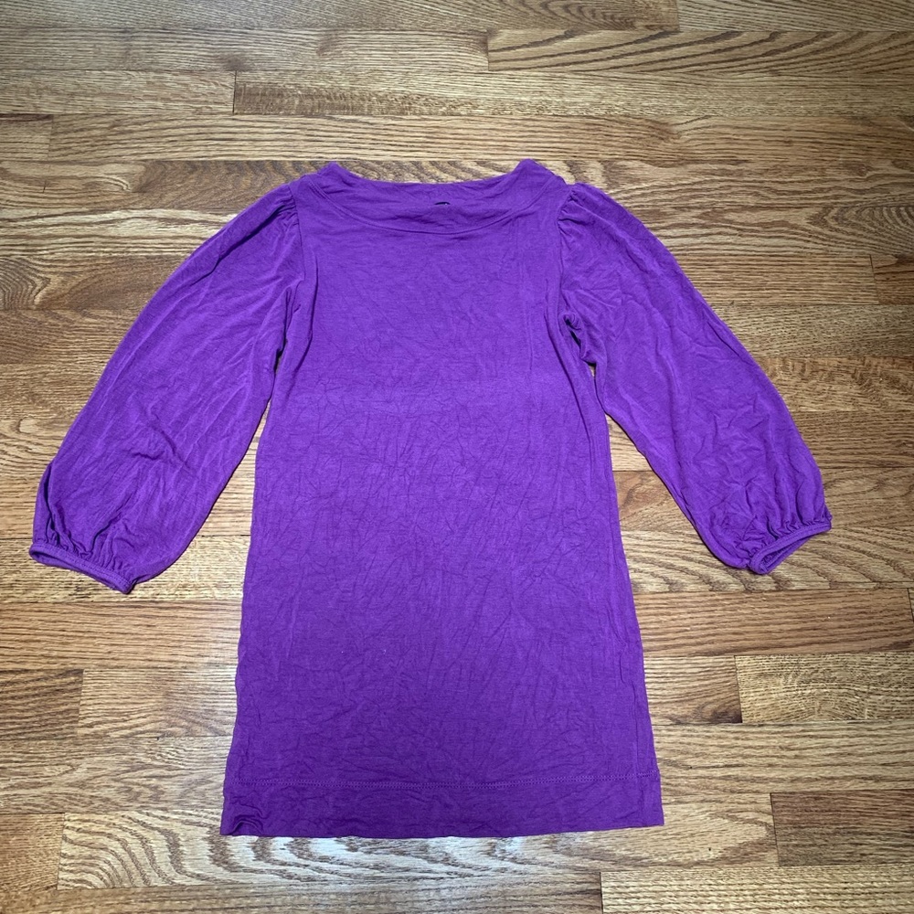 Theory Purple Puffed Balloon Sleeve Top